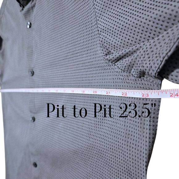 Calvin Klein Infinite Non-Iron Button Up Shirt Mens Large Gray Check 100% Cotton - Picture 8 of 13